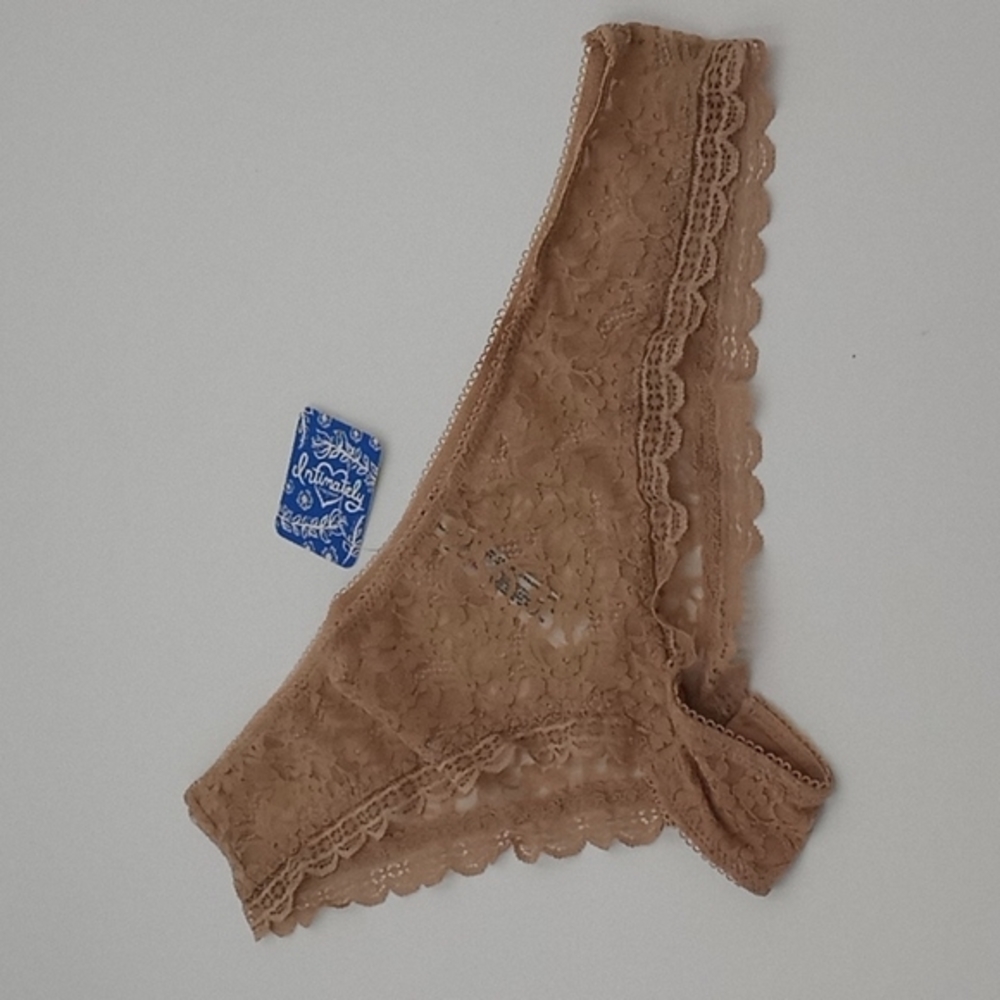 Free People Sheer Floral Lace Hipster Cheeky Brief Panty Nude M - Picture 3 of 12
